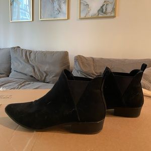 Black ankle boots suede